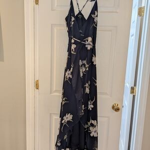 Lulu's Navy Floral Maxi Dress